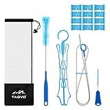 TAGVO Hydration Bladder Cleaning Kit, 6 in 1 Water Bladder Cleaner Set - 3 Brushes, Collapsible Hanger, 12 Cleaning Tablets & Carry Pouch, Water Reservoir Backpack Cleaning Tools