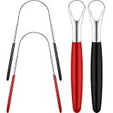 BBTO 4 Pcs Tongue Scrapers Stainless Steel Reusable Oral Cleaner