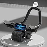 Bersauji 2025 New Ab Roller Wheel with Knee Mat &Timer, Automatic Rebound Abdominal Wheel, Ab Abdominal Exercise Roller with Elbow Support, Abs Workout Equipment Ab Exercise Roller for Women Men