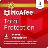 McAfee Total Protection 3-Device | AntiVirus Software 2026 for Windows PC & Mac, AI Scam Detection, VPN, Password Manager, Identity Monitoring | 1-Year Subscription with Auto-Renewal | Download