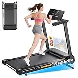 JAGJOG Treadmill for Home with Auto Incline, 3.5-4.5 HP Foldable Running Machine, 12 HIIT Programs,14"- 18" Wide LED Touchscreen, Smart App & Heart Rate, 300-400LBS Capacity, Fully Assembly