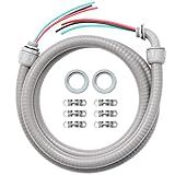 Electrical AC Whip Kit,Electrical Conduit1/2inch 6ft Electrical Conduit Kit,Flexible Non Metallic Liquid Tight Electrical Conduit,with 1 Straight and90°fittingsAnd 6 Snaps