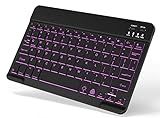 Backlit Bluetooth Keyboard Small Portable Wireless Keyboard Rechargeable Illuminated for Android Samsung Tablet Cell Phone Smartphone iPad A16 11th 10th Generation iPad Pro Air Mini iPhone (Black)