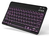Backlit Bluetooth Keyboard Small Portable Wireless Keyboard Rechargeable Illuminated for Android Samsung Tablet Cell Phone Smartphone iPad A16 11th 10th Generation iPad Pro Air Mini iPhone (Black)