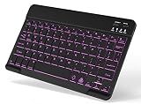 Backlit Bluetooth Keyboard Small Portable Wireless Keyboard Rechargeable Illuminated for Android Samsung Tablet Cell Phone Smartphone iPad A16 11th 10th Generation iPad Pro Air Mini iPhone (Black)