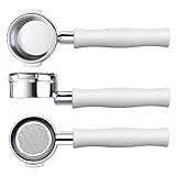 Normcore 58mm Naked Portafilter Compatible with Breville BES900, BES920, BES980, BES985, BES990, Bottomless Portafilter with 18g Basket, White Anodized Aluminum Handle