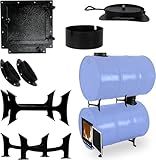 Double Barrel Stove Kit – Perfect For 30 to 55 Gal Drum Wood Stove Kit - Heavy Duty Steel Barrel Camp Stove Kit w/Stove Door - DIY Oil Barrel Stove Kit Heat for Winters in Workshop, Cabin, Garage