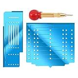 King&Charles Cabinet Hardware Template with Center Punch, Cabinet Handle Template Tool - Use for Handles Knobs Pulls on Drawers/Doors, Hardware Installation Perfect Match Kit.