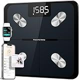 Etekcity Smart Scale for Body Weight, FSA&HSA Eligible, Bathroom Digital Weighing Scale with BMI, Body Fat, Muscle Mass, Accurate Bluetooth Home User Health Equipment Sync Apps, LED, Tempered glass