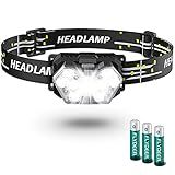 Eirnvop 2000 Lumen 9 LED Headlamp, Ultra Bright Head Lamp with 6 Modes, Lightweight Head with Adjustable Strap, IPX5 Waterproof Headlight Great for Camping Hiking, 3 AAA Batteries Included
