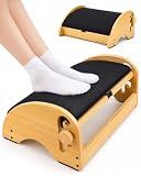 Bulado Wooden Foot Rest Under Desk, Ergonomic 4-Height Adjustable Footrest