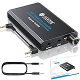 eSynic 16-600Ω Headphone Amplifier Portable - HiFi 3.5MM Audio Headphone Amp Rechargeable with 2-Stage Gain Switch-Aluminum Alloy Case &12H Playtime-0.0005% THD for MP3/Phone/PC/Laptop/Car (3.5mm AUX)