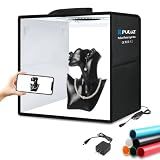PULUZ Light Box Photography, 12"x12" Professional Dimmable Shooting Tent Kit with CRI >95 White Lighting 120 LEDs Lights + 6 Photo Backdrops for Product Display