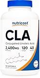 Nutricost CLA (Conjugated Linoleic Acid) 2,400mg, 120 Softgels - Gluten Free, Non-GMO, 800mg Per Softgel