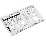 UPTTHOW Culinary Ruler Acrylic Mini Cutting Reference Template Cooking Measurement for Food Essential Kitchen Tool with Weight Temperature Baking Conversion Chart for Beginner and Chef (5 * 3"）