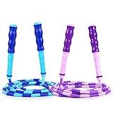 Supertrip Jump Rope Kids-Soft Beaded Skipping Rope Adjustable Tangle-Free Segmented Jumping Rope for Children and Students