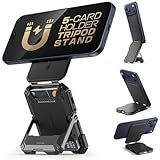 SUPCASE for MagSafe Wallet with Stand, Magnetic Wallet for Men, [Hold 5 Cards] [Adjustable Stand] [RFID Blocking] Phone Credit Card Holder Tripod for iPhone 17/16/15/14/13/12 Series, Black