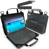 UZBL 11-11.6 Inch Always-on Chromebook Protective Hard Shell Case Cover with Pouch and Shoulder Strap, Fits MacBook Neo 13 inch