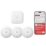 X-Sense Wi-Fi Water Leak Detector, Smart Water Sensor Alarm, Water Detector Alarm with 1700 ft Transmission Range for Kitchens, Basements, Bathrooms, 3 Water Detectors & 1 Base Station, Model SWS54