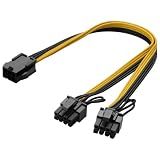 ELFJMZP ATX 6-pin Female to Dual 8-pin (6+2) Male Adapter Cable Graphics Card Power Supply Extension Adapter Cable Suitable for GPU and Mining Card Power Cables 13in/33cm