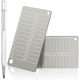 Hotop 2 Pcs Crypto Wallets and 1 Pcs Metal Plate Marking Pen, Cryptocurrency Wallets for Hardware Cold Backups Seed Storage for Bitcoin Compatible with Bip39 Hardware(Metallic)