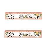 2Pcs Rose Gold Metal Ruler Hollow Brass Rulers 6 Inch Panda Metal Bookmarks Straight Edge Rulers Office Products for Students Bullet Journal Ruler Art Drafting Tools and Drafting Kits