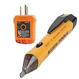Klein Tools 80025 Outlet Tester Kit with GFCI Tester and Non-Contact Voltage Test Pen, 2-Piece