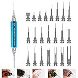 JRready ST5349 Pin Removal Tool Kit, 24PCS Replacement Pin Extractor Tools, Comprehensive Electrical Terminal Release Tool Set for Deutsch, AMP/TE, Molex, Delphi, JST, Harting Connectors