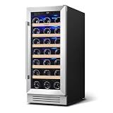 Yeego Wine Fridge Cooler - 15 Inch Wine Fridge Hold 33 Bottles, 40-65°F Wine Refrigerator Glass Door, Built in, Freestanding Under Counter Fridge for Beer Soda Drink Home Bar Office