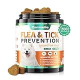 Carmelie Flea and Tick Prevention for Dogs Chewables - 200 Soft Chews Natural Dog Flea and Tick Chewables, Oral Flea Supplement for Dogs, Puppy Flea Support - All Breeds & Ages - Chicken Flavor