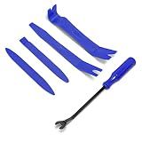 BLAU GRUN 5PCS Auto Trim Removal Tool Kit, Car Interior Door Panel Clip Fastener Removal Set, No Scratch and No Marring Plastic Pry Tool Kit for Vehicle Dash Radio Audio Installer (Blue)
