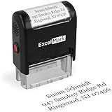 ExcelMark Custom Stamp – Clear & Crisp Impressions – Personalized Self-Inking Rubber Stamp – Use for Address Stamp and More (Small)