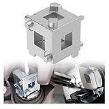 VKQTS Car Cube Brake Caliper Compression Tool with 3/8" Square Drive,Six-Side-in-One Disc Brake Piston Tool for Adjusting Piston,Multi-Function Steel Disc Rear Brakes Calipers Tools