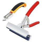Heavy Duty Canvas Pliers and Staple Remover Set, Stainless Steel Anti-Corrosion Canvas Stretching Pliers Stretcher with Spring Return Handle 4-3/4" Wide Grip for Canvas Stretching Bars Oil Painting