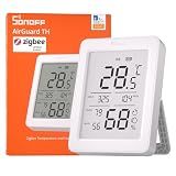 SONOFF SNZB-02DR2 AirGuard TH, Indoor Smart Zigbee Temperature and Humidity Sensor, 3.6'' LCD Display, App Monitoring with Charts, Notification Alerts, Data Export, Remote Data Display, 1-Pack