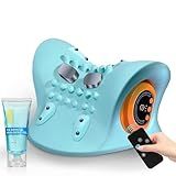 Hugterra Neck Massager 2025, Neck Stretcher Cervical Traction with Heat, 3 Modes, Portable Massage Neck Hump Corrector for Pain Relief and Muscle Relax, 26° Angle Cervical Traction Device