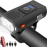 Victoper Bike Light, High Lumens Super Bright Bicycle Lights, 6+4 Modes USB Rechargeable Bike Headlight & Tail Light Set, Waterproof Safety Bike Front & Rear Light for Valentine's Day Gifts