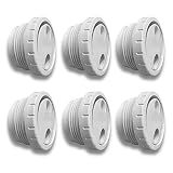 Discount Pool Mart DPM Heavy-Duty Pro Rotating Therapy Massage Inlet Jet for Spa | Made in USA | Inlet Rotating Fitting 1 1/2" MIP Thread for Inground Swimming Spa (6 Pack, White)