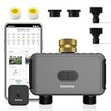 WiFi Water Timer for Garden Hose with Brass Inlet,Smart Hose Timer with WiFi Hub, APP & Voice Control,Up to 20 Watering Plans, 2-Zone Sprinkler Drip Irrigation System Controller for Yard Lawn Watering