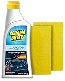 Cerama Bryte Combo Kit Pads & Removes Tough Stains Cooktop and Stove Top Cleaner for Glass - Ceramic Surfaces, 10 Ounces