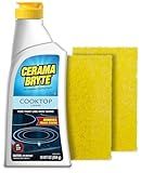 Cerama Bryte Combo Kit Pads & Removes Tough Stains Cooktop and Stove Top Cleaner for Glass - Ceramic Surfaces, 10 Ounces