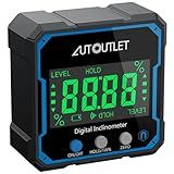AUTOUTLET Digital Angle Gauge Magnetic Angle Finder with Backlight Display Mini Inclinometer Digital Protractor IP54 Waterproof for Woodworking