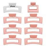 Brosash Bridal Party Hair Clips - Set of 8 Bridesmaid Proposal Gift, Bachelorette Party Favors, Bride Gifts | Pink & White Clip Accessories for Wedding Day Prep & Keepsakes Box Set Essentials Decor