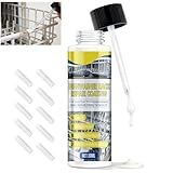 OverZyn 1 oz Dishwasher Rack Repair Coating, White Dishwasher Rack Repair Kit, Includes Ten Rubber Sleeves and a Brush, Insulation and Waterproof, High and Low Temperature Resistant