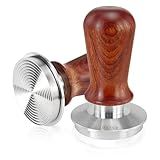 DIBTSA Espresso Tamper 58.5mm, Spring Loaded Coffee Tamper, 304 Stainless Steel Ripple Base, Espresso Accessories, Barista Tool