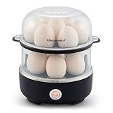 Elite Gourmet EGC1215B Easy Egg Cooker, Stainless-steel Heating Plate, Two-Tiered, 14-Egg Capacity, Soft, Medium, Hard-Boiled, Auto Shut-Off, Omelets, Poached Eggs, Measuring Cup, Piercing Pin, Black