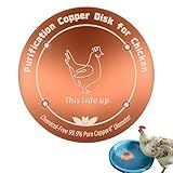 Copper Disk for Chicken Water Feeder|4-inch Diameter,0.6mm Thick|99.99% Pure Copper Disc|Automatic Chicken Waterer Purification Disk with 4 Point Support|Purify Water All Year Round