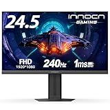 INNOCN 24.5" Monitor 1920 x 1080p 240Hz 1ms Gaming PC Computer IPS Display HDR400 HDMI, DisplayPort, Height/Pivot Adjustable Stand, Mountable, Black - 25G2H Plus