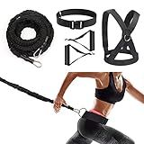 Sunsign Resistance Running Training Bungee Band, Bungee Resistance Cord Set, Long Resistance Band, Lateral Movement Sprint Overspeed Training Fitness for Fast, 6.6ft-Black