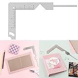 CYFUN DESIGN 5-in-1 Book Cover Guide to Create Sturdy Chipboard Covers, Bookbinding Ruler, Stainless Steel Metal Book Binding Cover Tool, Scrapbooking Tools Arts Crafts, Scrapbook Cover Maker